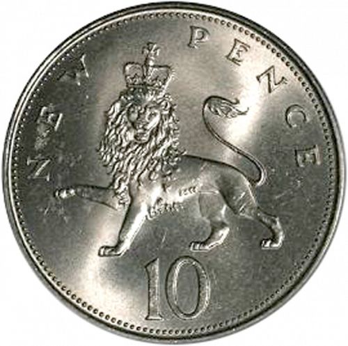 10p Reverse Image minted in UNITED KINGDOM in 1968 (1971-up  -  Elizabeth II - Decimal Coinage)  - The Coin Database