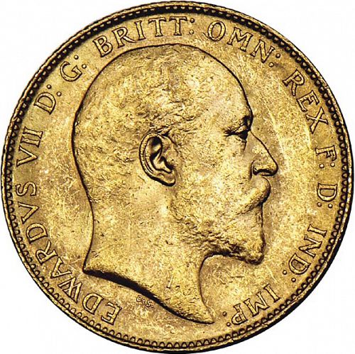 Sovereign Obverse Image minted in UNITED KINGDOM in 1905 (1902-10 - Edward VII)  - The Coin Database