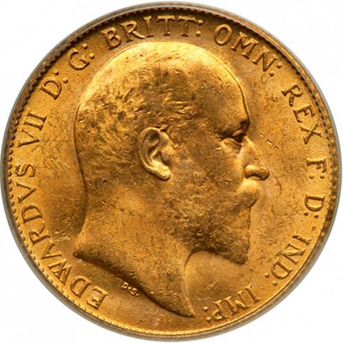 Sovereign Obverse Image minted in UNITED KINGDOM in 1907 (1902-10 - Edward VII)  - The Coin Database