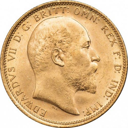 Sovereign Obverse Image minted in UNITED KINGDOM in 1907S (1902-10 - Edward VII)  - The Coin Database