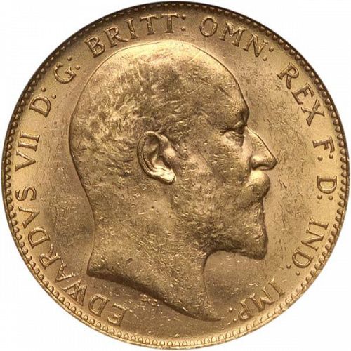 Sovereign Obverse Image minted in UNITED KINGDOM in 1909 (1902-10 - Edward VII)  - The Coin Database