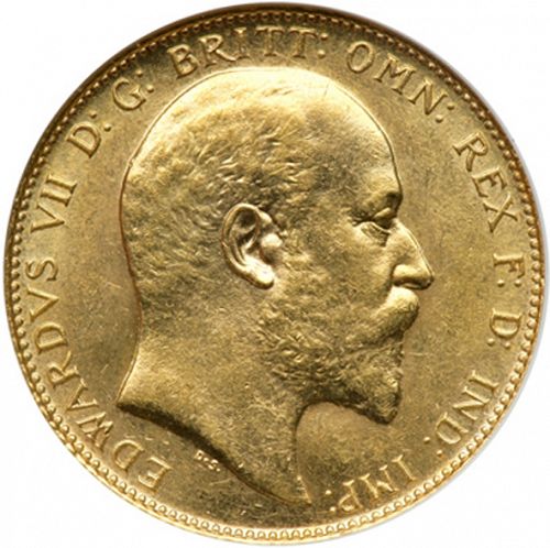Sovereign Obverse Image minted in UNITED KINGDOM in 1909C (1902-10 - Edward VII)  - The Coin Database