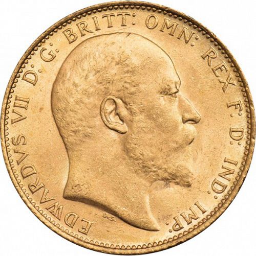 Sovereign Obverse Image minted in UNITED KINGDOM in 1909M (1902-10 - Edward VII)  - The Coin Database