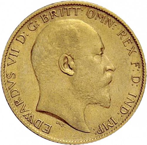 Sovereign Obverse Image minted in UNITED KINGDOM in 1909P (1902-10 - Edward VII)  - The Coin Database
