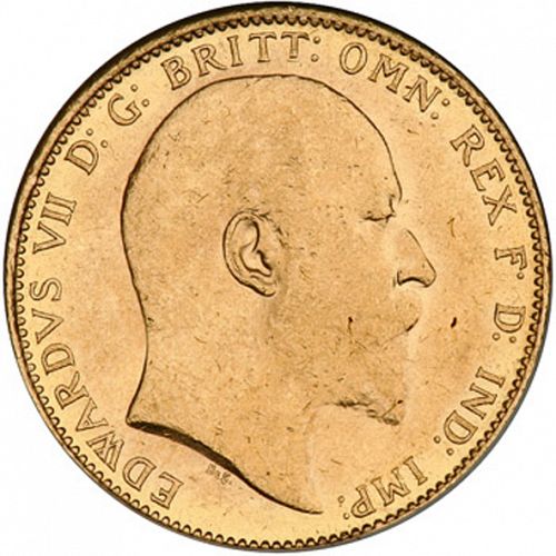 Sovereign Obverse Image minted in UNITED KINGDOM in 1909S (1902-10 - Edward VII)  - The Coin Database