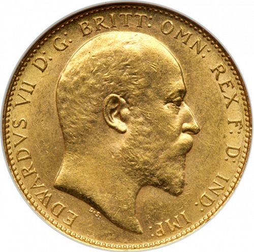 Sovereign Obverse Image minted in UNITED KINGDOM in 1910C (1902-10 - Edward VII)  - The Coin Database