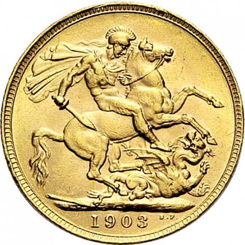 Sovereign Reverse Image minted in UNITED KINGDOM in 1903 (1902-10 - Edward VII)  - The Coin Database