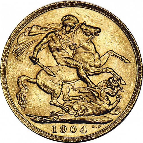 Sovereign Reverse Image minted in UNITED KINGDOM in 1904 (1902-10 - Edward VII)  - The Coin Database