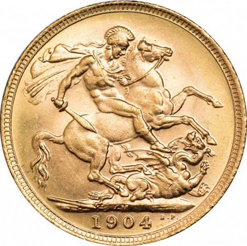 Sovereign Reverse Image minted in UNITED KINGDOM in 1904M (1902-10 - Edward VII)  - The Coin Database