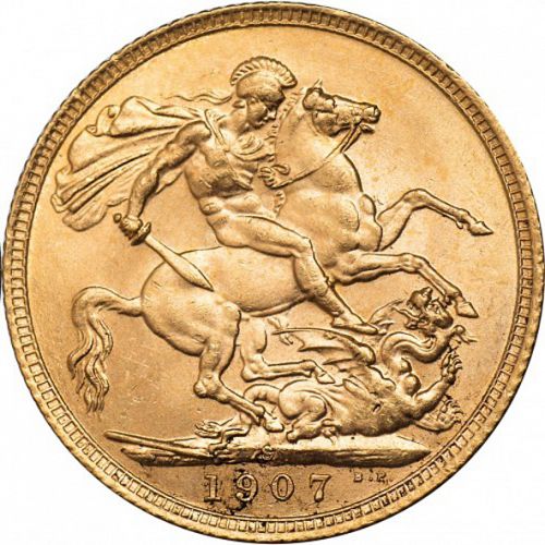 Sovereign Reverse Image minted in UNITED KINGDOM in 1907S (1902-10 - Edward VII)  - The Coin Database