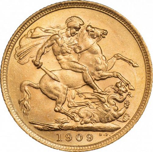 Sovereign Reverse Image minted in UNITED KINGDOM in 1909M (1902-10 - Edward VII)  - The Coin Database