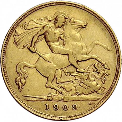 Sovereign Reverse Image minted in UNITED KINGDOM in 1909P (1902-10 - Edward VII)  - The Coin Database