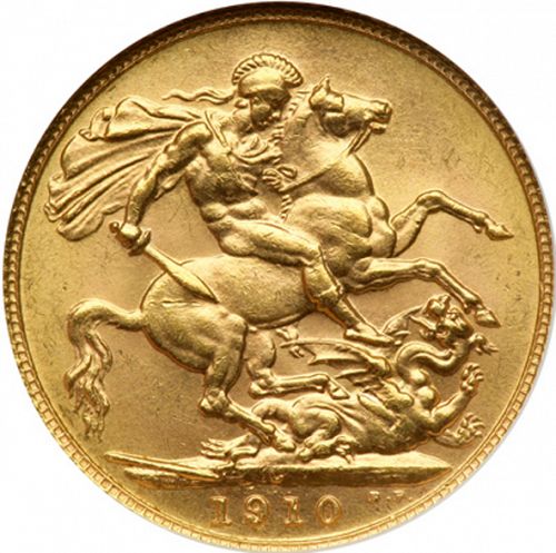 Sovereign Reverse Image minted in UNITED KINGDOM in 1910C (1902-10 - Edward VII)  - The Coin Database