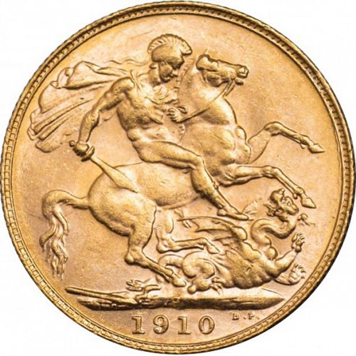 Sovereign Reverse Image minted in UNITED KINGDOM in 1910P (1902-10 - Edward VII)  - The Coin Database