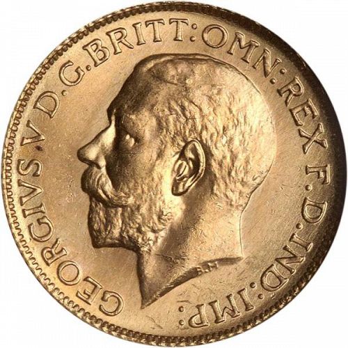 Sovereign Obverse Image minted in UNITED KINGDOM in 1925 (1910-36  -  George V)  - The Coin Database