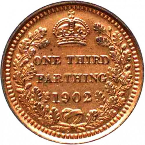Third Farthing Reverse Image minted in UNITED KINGDOM in 1902 (1902-10 - Edward VII)  - The Coin Database