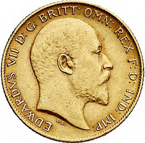 Half Sovereign Obverse Image minted in UNITED KINGDOM in 1906 (1902-10 - Edward VII)  - The Coin Database