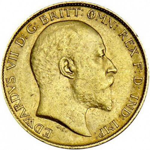 Half Sovereign Obverse Image minted in UNITED KINGDOM in 1909 (1902-10 - Edward VII)  - The Coin Database