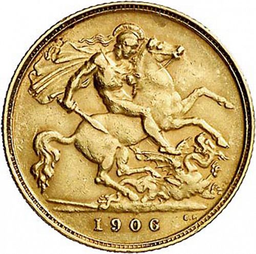 Half Sovereign Reverse Image minted in UNITED KINGDOM in 1906 (1902-10 - Edward VII)  - The Coin Database