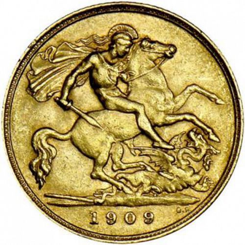 Half Sovereign Reverse Image minted in UNITED KINGDOM in 1909 (1902-10 - Edward VII)  - The Coin Database