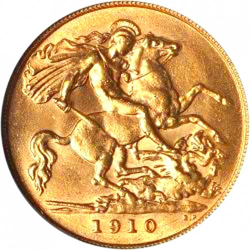 Half Sovereign Reverse Image minted in UNITED KINGDOM in 1910 (1902-10 - Edward VII)  - The Coin Database