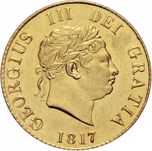 Half Sovereign Obverse Image minted in UNITED KINGDOM in 1817 (1760-20 - George III - New coinage)  - The Coin Database