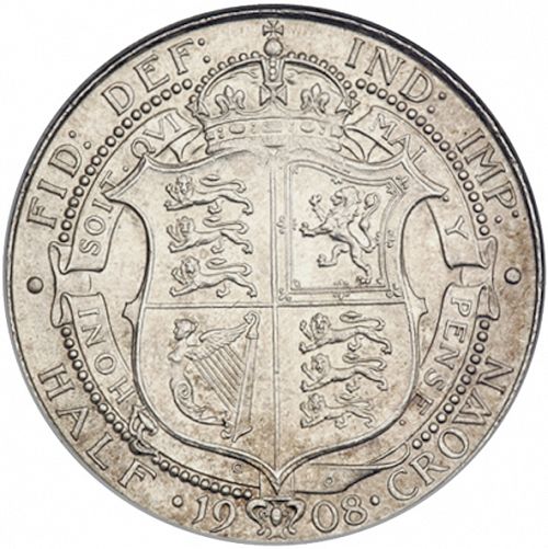 Halfcrown Reverse Image minted in UNITED KINGDOM in 1908 (1902-10 - Edward VII)  - The Coin Database