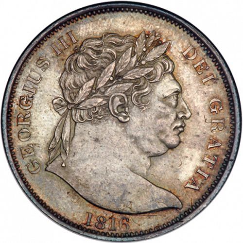 Halfcrown Obverse Image minted in UNITED KINGDOM in 1816 (1760-20 - George III - New coinage)  - The Coin Database