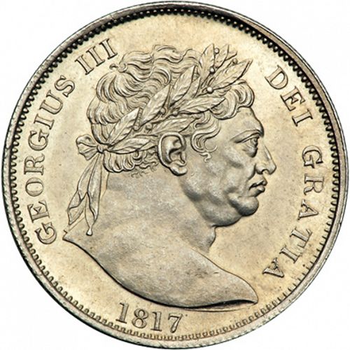 Halfcrown Obverse Image minted in UNITED KINGDOM in 1817 (1760-20 - George III - New coinage)  - The Coin Database