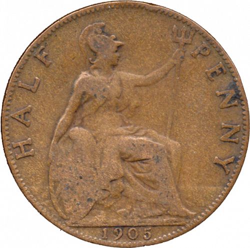 Halfpenny Reverse Image minted in UNITED KINGDOM in 1905 (1902-10 - Edward VII)  - The Coin Database