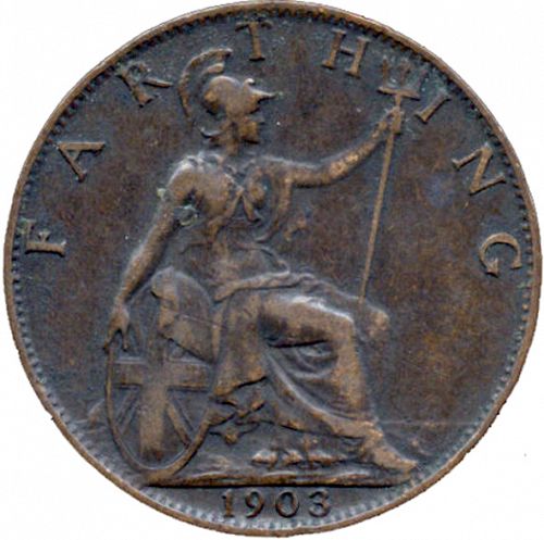 Farthing Reverse Image minted in UNITED KINGDOM in 1903 (1902-10 - Edward VII)  - The Coin Database
