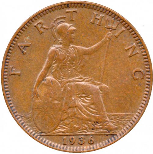 Farthing Reverse Image minted in UNITED KINGDOM in 1936 (1910-36  -  George V)  - The Coin Database