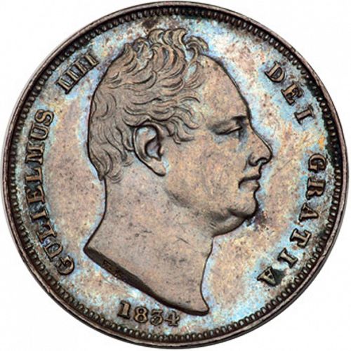 Farthing Obverse Image minted in UNITED KINGDOM in 1834 (1830-37 - William IV)  - The Coin Database
