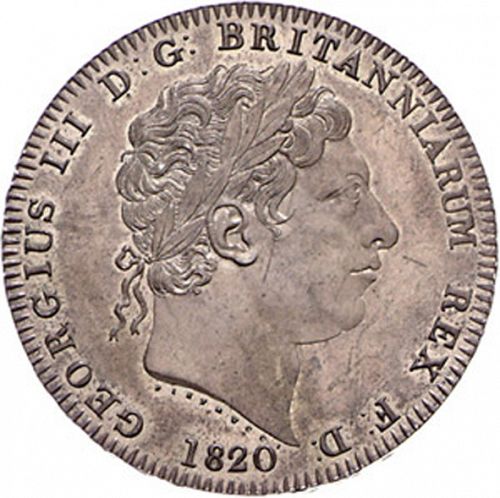 Crown Obverse Image minted in UNITED KINGDOM in 1820 (1760-20 - George III - New coinage)  - The Coin Database