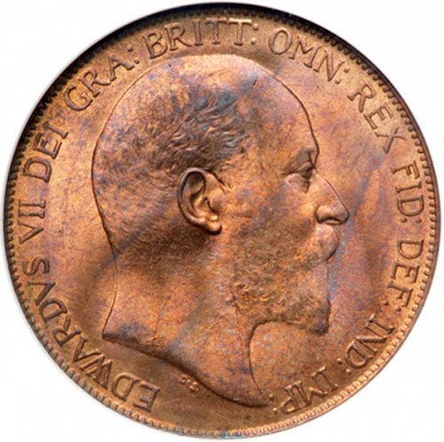 Penny Obverse Image minted in UNITED KINGDOM in 1907 (1902-10 - Edward VII)  - The Coin Database