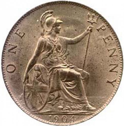Penny Reverse Image minted in UNITED KINGDOM in 1904 (1902-10 - Edward VII)  - The Coin Database