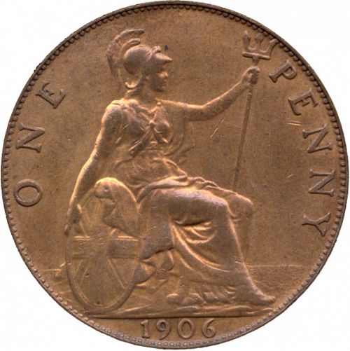 Penny Reverse Image minted in UNITED KINGDOM in 1906 (1902-10 - Edward VII)  - The Coin Database