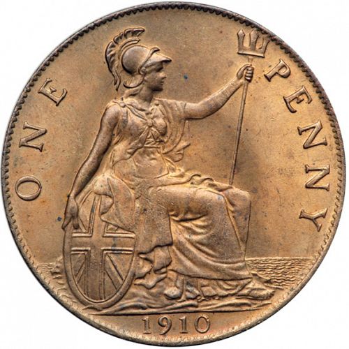 Penny Reverse Image minted in UNITED KINGDOM in 1910 (1902-10 - Edward VII)  - The Coin Database
