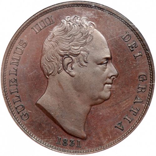Penny Obverse Image minted in UNITED KINGDOM in 1831 (1830-37 - William IV)  - The Coin Database