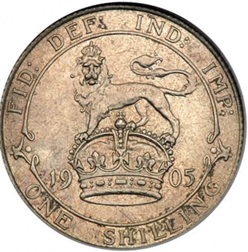 Shilling Reverse Image minted in UNITED KINGDOM in 1905 (1902-10 - Edward VII)  - The Coin Database