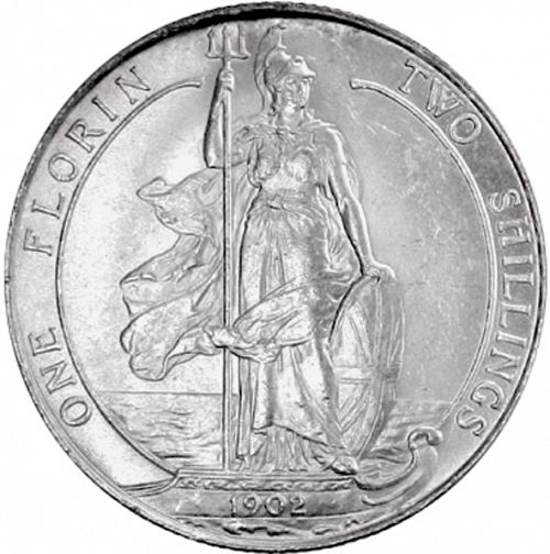 Florin Reverse Image minted in UNITED KINGDOM in 1902 (1902-10 - Edward VII)  - The Coin Database