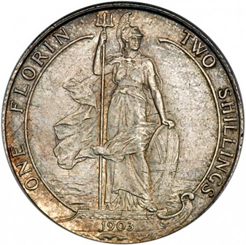 Florin Reverse Image minted in UNITED KINGDOM in 1903 (1902-10 - Edward VII)  - The Coin Database
