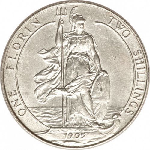 Florin Reverse Image minted in UNITED KINGDOM in 1905 (1902-10 - Edward VII)  - The Coin Database