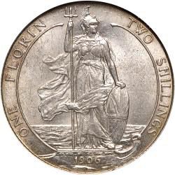 Florin Reverse Image minted in UNITED KINGDOM in 1906 (1902-10 - Edward VII)  - The Coin Database