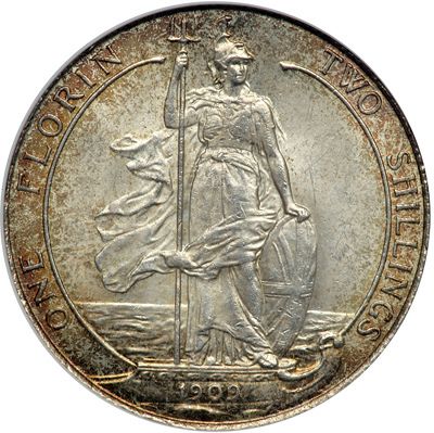 Florin Reverse Image minted in UNITED KINGDOM in 1909 (1902-10 - Edward VII)  - The Coin Database