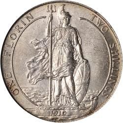 Florin Reverse Image minted in UNITED KINGDOM in 1910 (1902-10 - Edward VII)  - The Coin Database