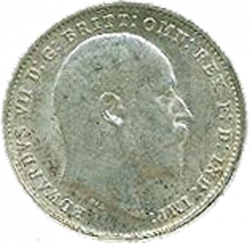 Threepence Obverse Image minted in UNITED KINGDOM in 1907 (1902-10 - Edward VII)  - The Coin Database