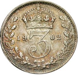 Threepence Reverse Image minted in UNITED KINGDOM in 1902 (1902-10 - Edward VII)  - The Coin Database