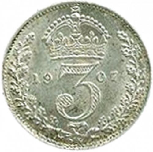 Threepence Reverse Image minted in UNITED KINGDOM in 1907 (1902-10 - Edward VII)  - The Coin Database