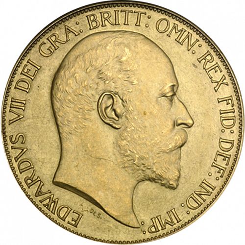 Five Pounds Obverse Image minted in UNITED KINGDOM in 1902 (1902-10 - Edward VII)  - The Coin Database